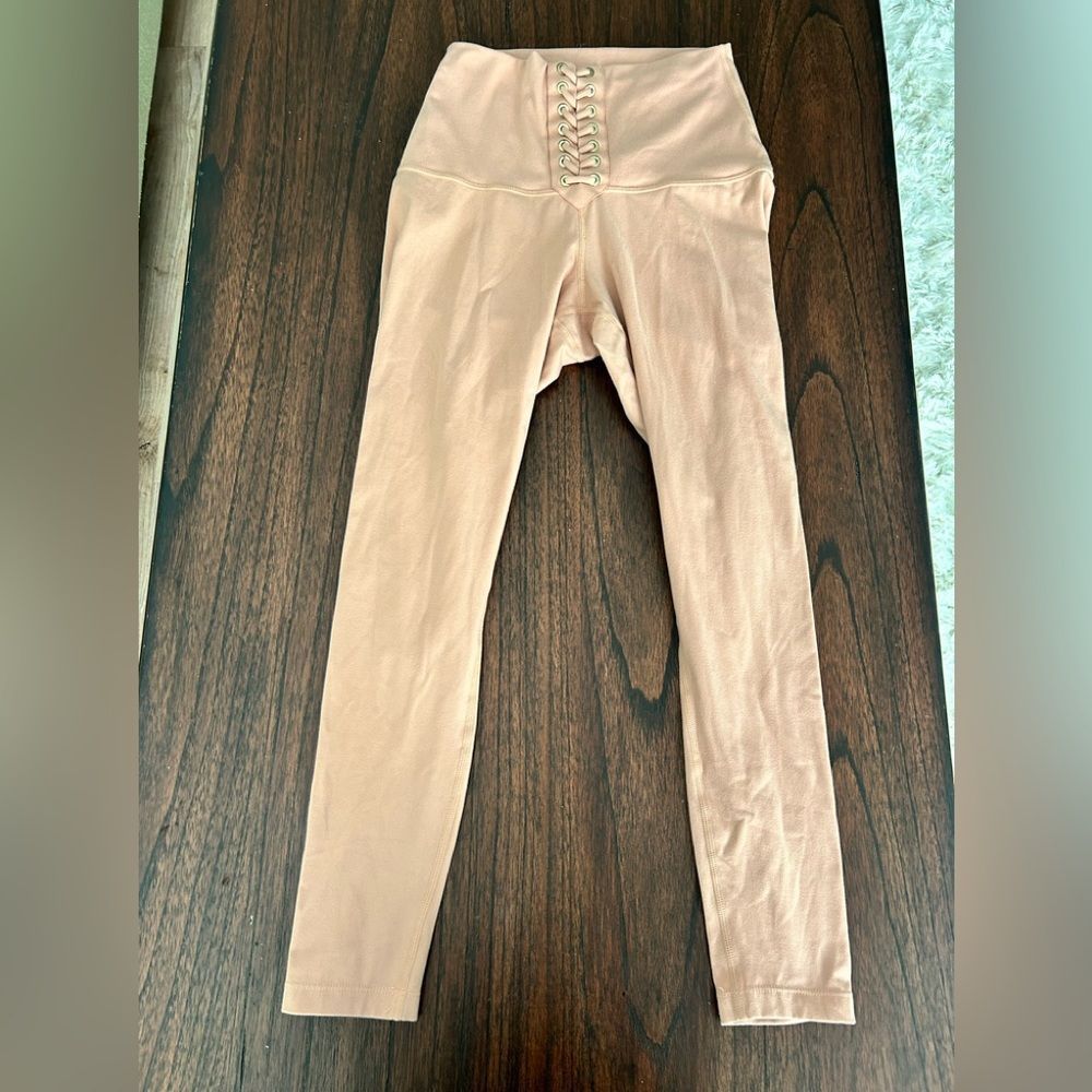 WeWoreWhat Blush Lace-Up High-Waist Leggings